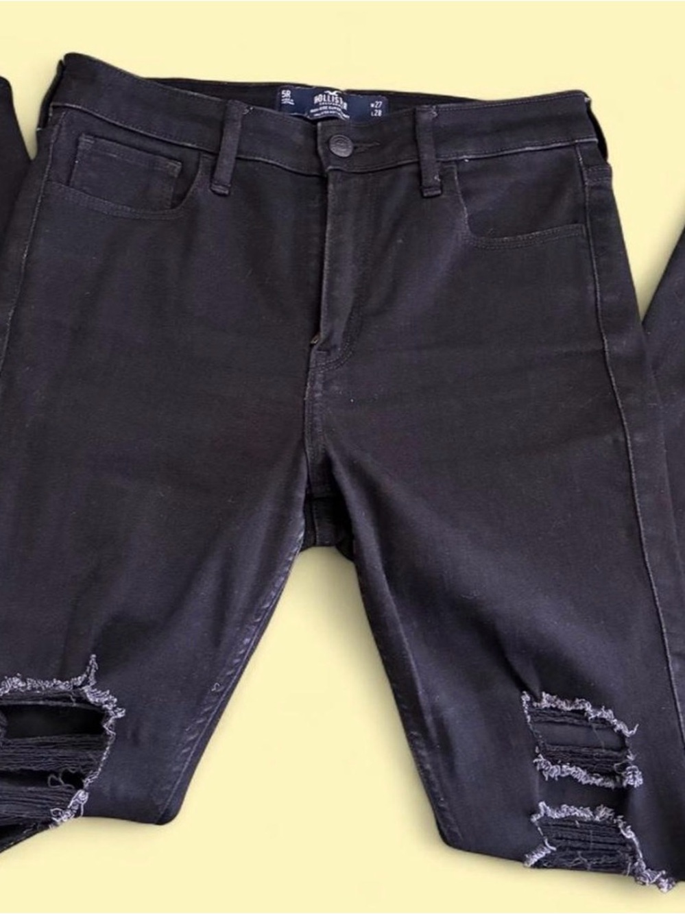 Hollister Black Skinny Ripped Jeans